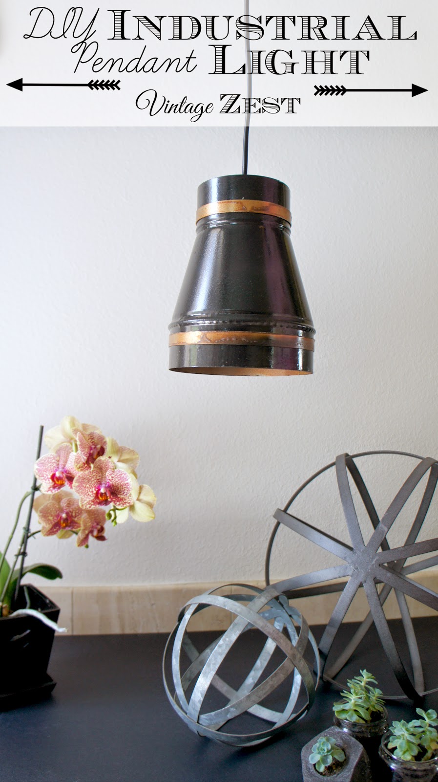 Diane s Vintage Zest DIY Industrial Pendant Light with LED power